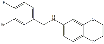 N-[(3-bromo-4-fluorophenyl)methyl]-2,3-dihydro-1,4-benzodioxin-6-amine 化学構造式