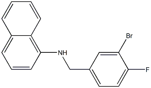 N-[(3-bromo-4-fluorophenyl)methyl]naphthalen-1-amine 化学構造式