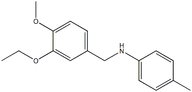 N-[(3-ethoxy-4-methoxyphenyl)methyl]-4-methylaniline 化学構造式