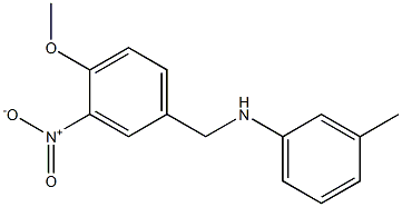 N-[(4-methoxy-3-nitrophenyl)methyl]-3-methylaniline,,结构式