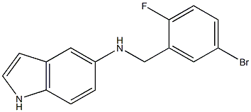 N-[(5-bromo-2-fluorophenyl)methyl]-1H-indol-5-amine,,结构式