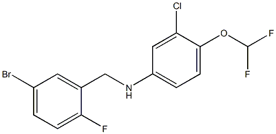 N-[(5-bromo-2-fluorophenyl)methyl]-3-chloro-4-(difluoromethoxy)aniline,,结构式