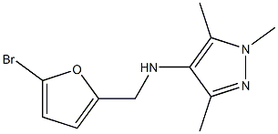 N-[(5-bromofuran-2-yl)methyl]-1,3,5-trimethyl-1H-pyrazol-4-amine Struktur
