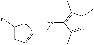 N-[(5-bromofuran-2-yl)methyl]-1,3,5-trimethyl-1H-pyrazol-4-amine,,结构式