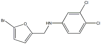 N-[(5-bromofuran-2-yl)methyl]-3,4-dichloroaniline 化学構造式