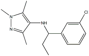 N-[1-(3-chlorophenyl)propyl]-1,3,5-trimethyl-1H-pyrazol-4-amine 化学構造式