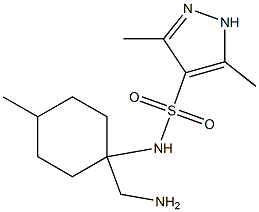 N-[1-(aminomethyl)-4-methylcyclohexyl]-3,5-dimethyl-1H-pyrazole-4-sulfonamide Struktur