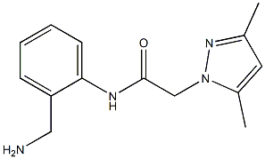 N-[2-(aminomethyl)phenyl]-2-(3,5-dimethyl-1H-pyrazol-1-yl)acetamide 化学構造式