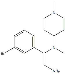 N-[2-amino-1-(3-bromophenyl)ethyl]-N-methyl-N-(1-methylpiperidin-4-yl)amine 化学構造式