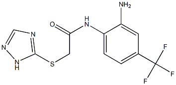 N-[2-amino-4-(trifluoromethyl)phenyl]-2-(1H-1,2,4-triazol-5-ylsulfanyl)acetamide 化学構造式