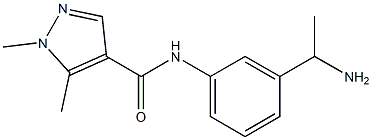 N-[3-(1-aminoethyl)phenyl]-1,5-dimethyl-1H-pyrazole-4-carboxamide 化学構造式