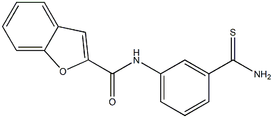 N-[3-(aminocarbonothioyl)phenyl]-1-benzofuran-2-carboxamide 化学構造式