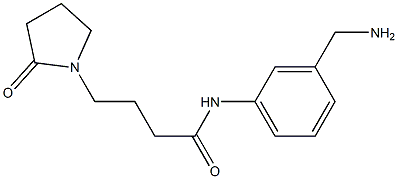 N-[3-(aminomethyl)phenyl]-4-(2-oxopyrrolidin-1-yl)butanamide,,结构式