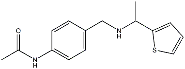 N-[4-({[1-(thiophen-2-yl)ethyl]amino}methyl)phenyl]acetamide,,结构式