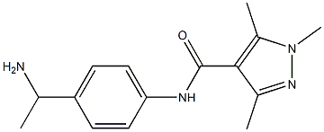 N-[4-(1-aminoethyl)phenyl]-1,3,5-trimethyl-1H-pyrazole-4-carboxamide Struktur