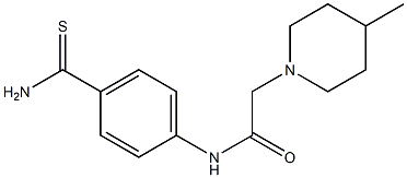 N-[4-(aminocarbonothioyl)phenyl]-2-(4-methylpiperidin-1-yl)acetamide 结构式