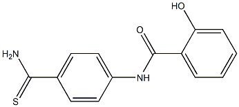 N-[4-(aminocarbonothioyl)phenyl]-2-hydroxybenzamide Struktur