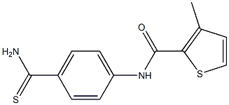 N-[4-(aminocarbonothioyl)phenyl]-3-methylthiophene-2-carboxamide 化学構造式