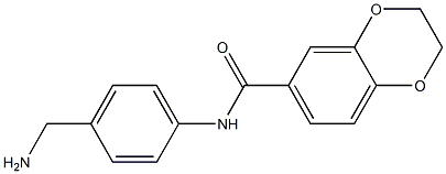 N-[4-(aminomethyl)phenyl]-2,3-dihydro-1,4-benzodioxine-6-carboxamide,,结构式