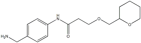 N-[4-(aminomethyl)phenyl]-3-(oxan-2-ylmethoxy)propanamide 化学構造式