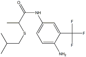N-[4-amino-3-(trifluoromethyl)phenyl]-2-[(2-methylpropyl)sulfanyl]propanamide,,结构式