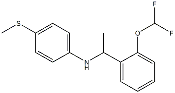 N-{1-[2-(difluoromethoxy)phenyl]ethyl}-4-(methylsulfanyl)aniline,,结构式