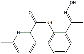 N-{2-[(1E)-N-hydroxyethanimidoyl]phenyl}-6-methylpyridine-2-carboxamide 化学構造式