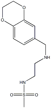 N-{2-[(2,3-dihydro-1,4-benzodioxin-6-ylmethyl)amino]ethyl}methanesulfonamide 化学構造式