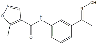 N-{3-[(1E)-N-hydroxyethanimidoyl]phenyl}-5-methylisoxazole-4-carboxamide 化学構造式