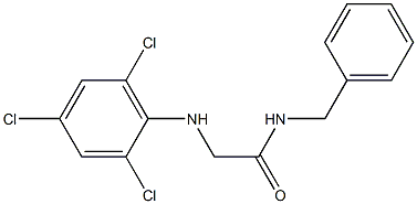 N-benzyl-2-[(2,4,6-trichlorophenyl)amino]acetamide 化学構造式