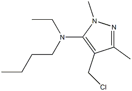 N-butyl-4-(chloromethyl)-N-ethyl-1,3-dimethyl-1H-pyrazol-5-amine 化学構造式