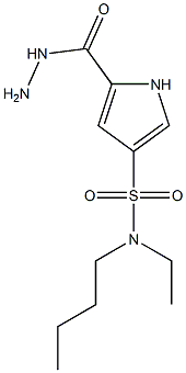N-butyl-N-ethyl-5-(hydrazinocarbonyl)-1H-pyrrole-3-sulfonamide Struktur