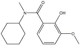 N-cyclohexyl-2-hydroxy-3-methoxy-N-methylbenzamide Struktur