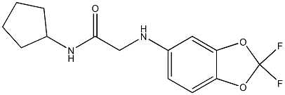 N-cyclopentyl-2-[(2,2-difluoro-2H-1,3-benzodioxol-5-yl)amino]acetamide 结构式