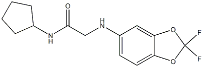 N-cyclopentyl-2-[(2,2-difluoro-2H-1,3-benzodioxol-5-yl)amino]acetamide,,结构式