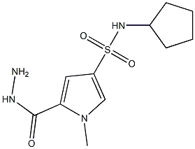 N-cyclopentyl-5-(hydrazinocarbonyl)-1-methyl-1H-pyrrole-3-sulfonamide 结构式