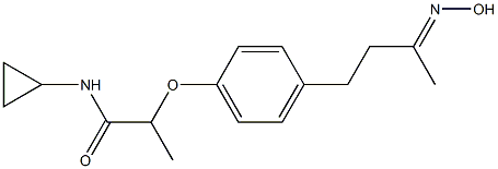 N-cyclopropyl-2-{4-[3-(hydroxyimino)butyl]phenoxy}propanamide 结构式