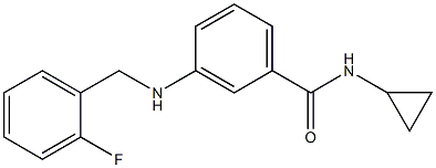 N-cyclopropyl-3-{[(2-fluorophenyl)methyl]amino}benzamide Struktur