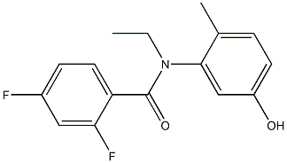 N-ethyl-2,4-difluoro-N-(5-hydroxy-2-methylphenyl)benzamide Struktur