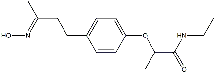 N-ethyl-2-{4-[3-(hydroxyimino)butyl]phenoxy}propanamide Struktur