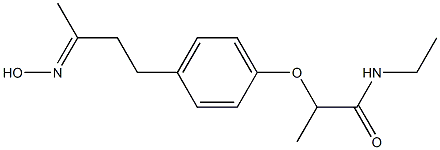 N-ethyl-2-{4-[3-(hydroxyimino)butyl]phenoxy}propanamide 化学構造式