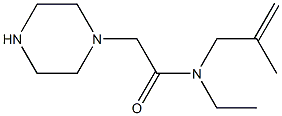 N-ethyl-N-(2-methylprop-2-en-1-yl)-2-(piperazin-1-yl)acetamide,,结构式