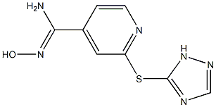 N'-hydroxy-2-(1H-1,2,4-triazol-5-ylsulfanyl)pyridine-4-carboximidamide,,结构式
