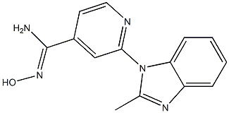 N'-hydroxy-2-(2-methyl-1H-benzimidazol-1-yl)pyridine-4-carboximidamide 化学構造式