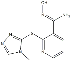 N'-hydroxy-2-[(4-methyl-4H-1,2,4-triazol-3-yl)sulfanyl]pyridine-3-carboximidamide Struktur