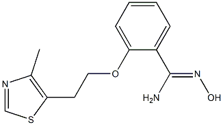 N'-hydroxy-2-[2-(4-methyl-1,3-thiazol-5-yl)ethoxy]benzene-1-carboximidamide,,结构式