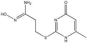 N'-hydroxy-3-[(6-methyl-4-oxo-1,4-dihydropyrimidin-2-yl)sulfanyl]propanimidamide,,结构式