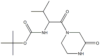 tert-butyl 2-methyl-1-[(3-oxopiperazin-1-yl)carbonyl]propylcarbamate,,结构式