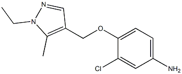 Benzenamine,  3-chloro-4-[(1-ethyl-5-methyl-1H-pyrazol-4-yl)methoxy]-,,结构式