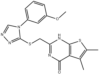  Thieno[2,3-d]pyrimidin-4(1H)-one,  2-[[[4-(3-methoxyphenyl)-4H-1,2,4-triazol-3-yl]thio]methyl]-5,6-dimethyl-